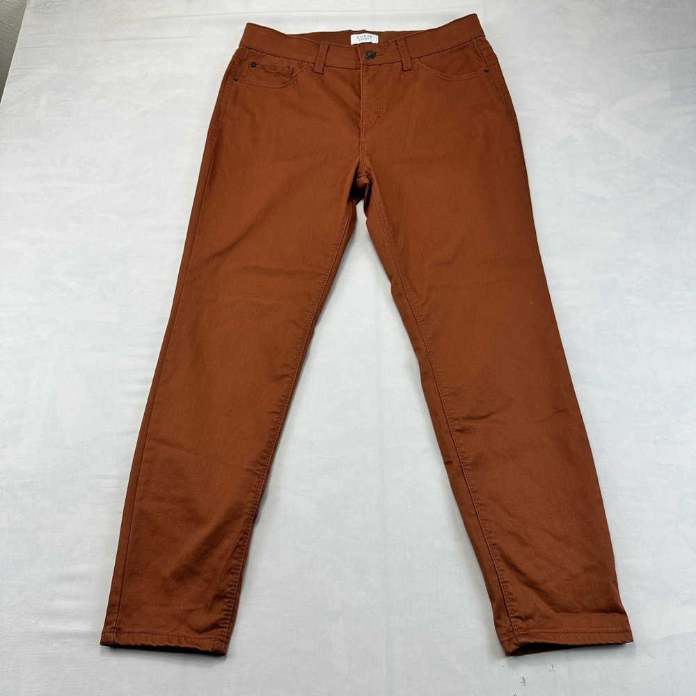 Curvy Apparel Women's Size 10/30 Rust Orange Stretch Straight Leg Pants